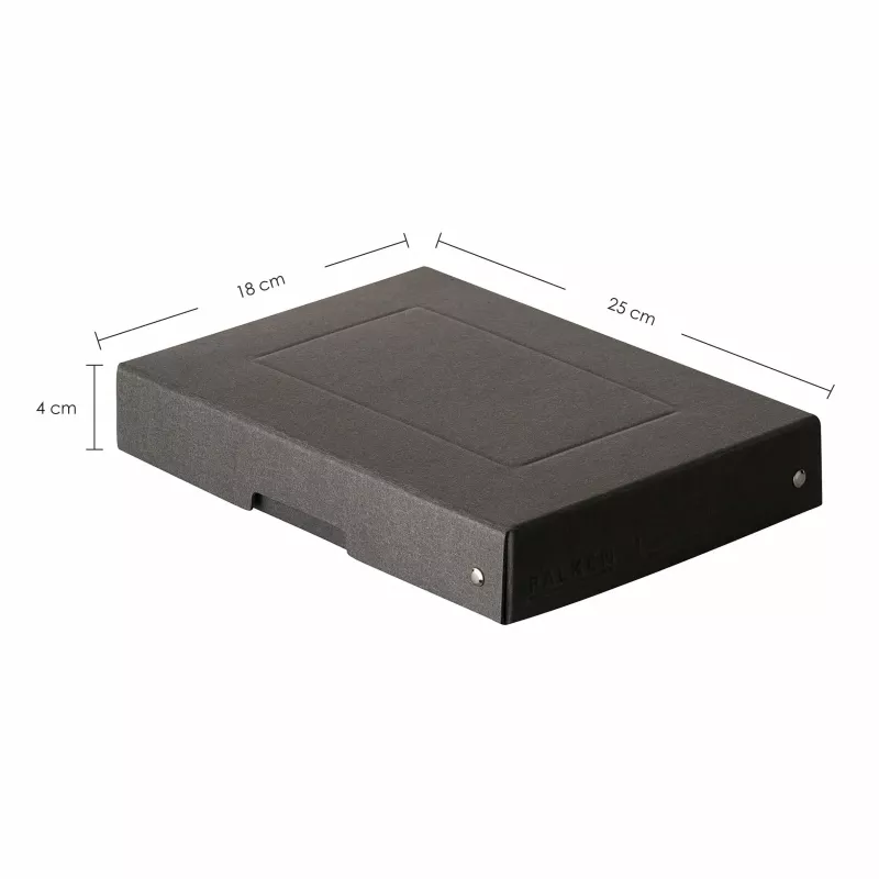 FALKEN PURE pudełko do przechowywania na 500 arkuszy, 18 x 25 x 4 cm, czarne