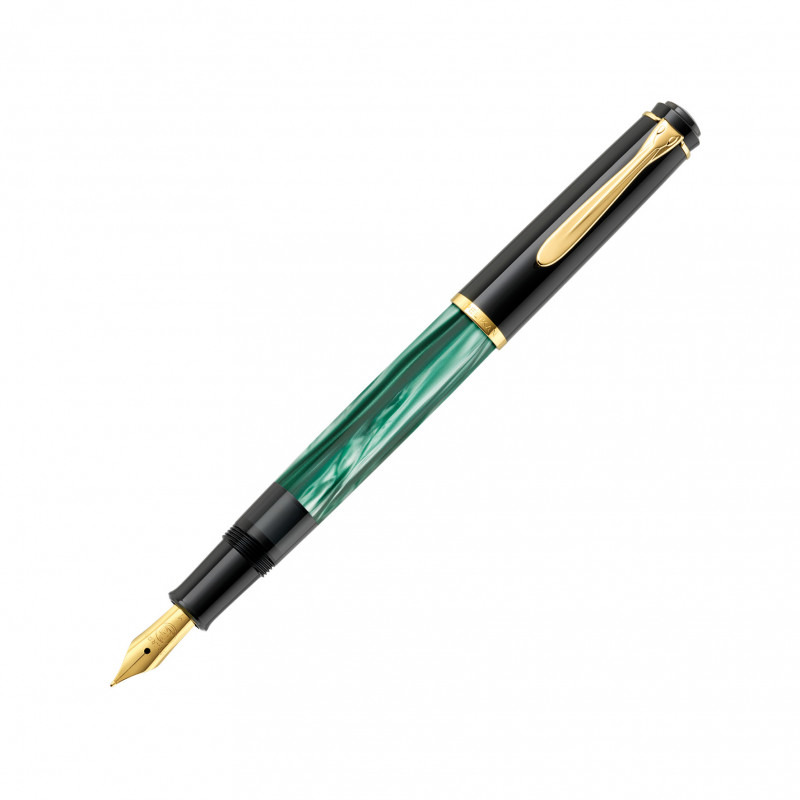 Pelikan Classic M200 Pióro wieczne tłokowe, zielone marmurkowane