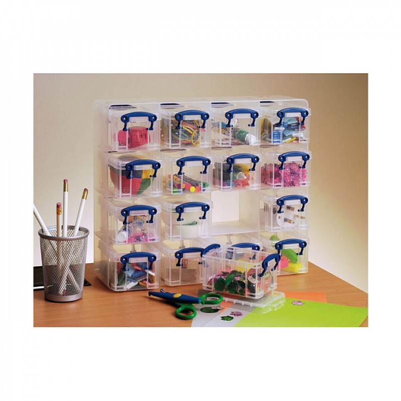 Pudełko do przechowywania Really Useful Box z 16 pudełkami po 0,3 l, 37,5 x 12,5 x 31,0 cm, przezroczyste