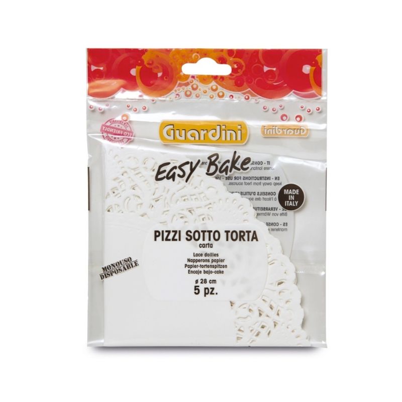 Guardini Easy Bake dekoracyjne papierowe serwetki ażurowe Ø 28 cm, 5 szt.