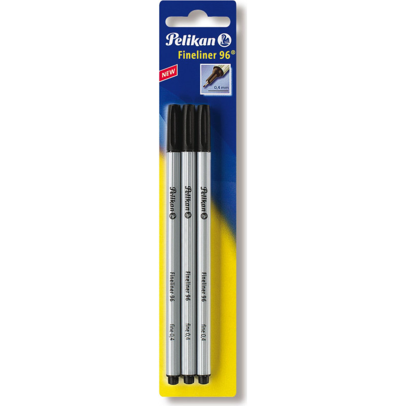 Pelikan Fineliner 96, czarny, metalowa końcówka, atrament odporny na dokumenty i światło