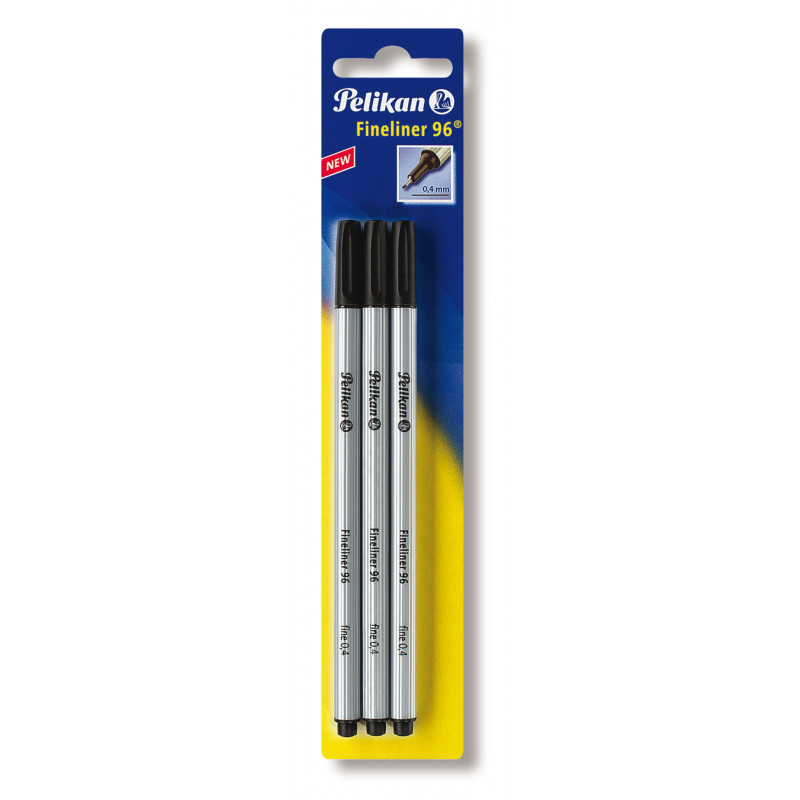 Pelikan Fineliner 96, czarny, metalowa końcówka, atrament odporny na dokumenty i światło