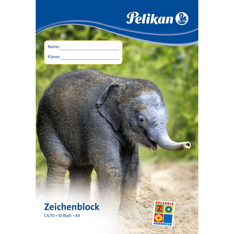 Pelikan C4/10 blok rysunkowy A4, 100 g/m², 10 arkuszy, bez chloru, biały