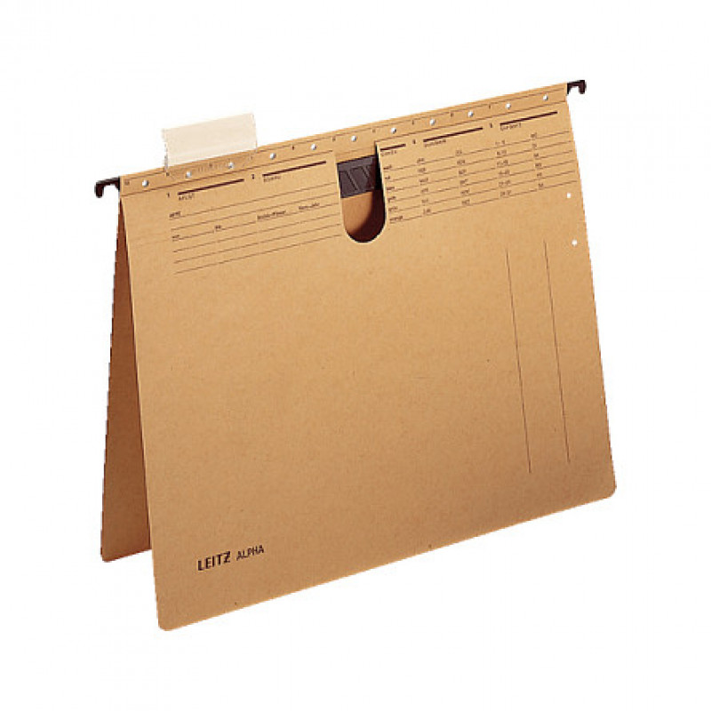 Leitz Alpha 1989-00-00 teczka wieszakowa A4, 250 g karton kraft, naturalny brąz, 25 szt.