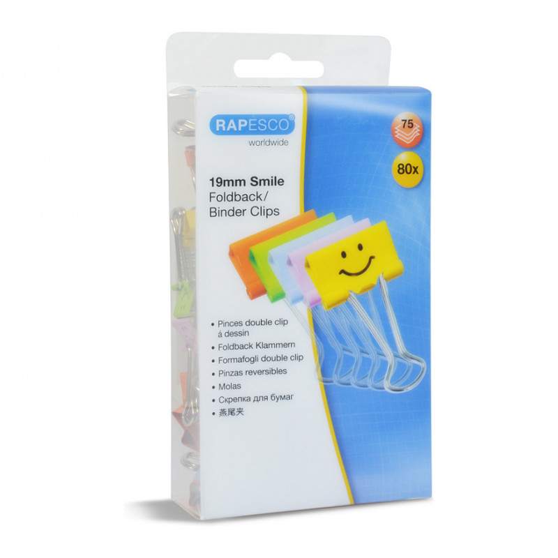 RAPESCO® klipsy do dokumentów w mieszanych kolorach 1,9 cm