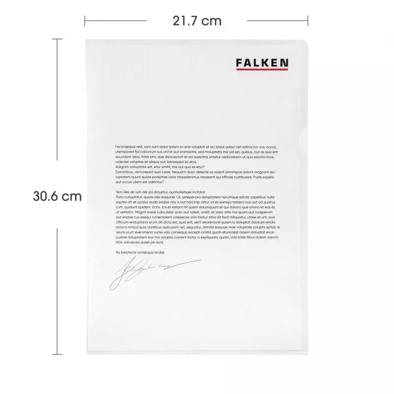 Falken koszulki na dokumenty DIN A4, powierzchnia fakturowana, 0,09 mm, przezroczyste