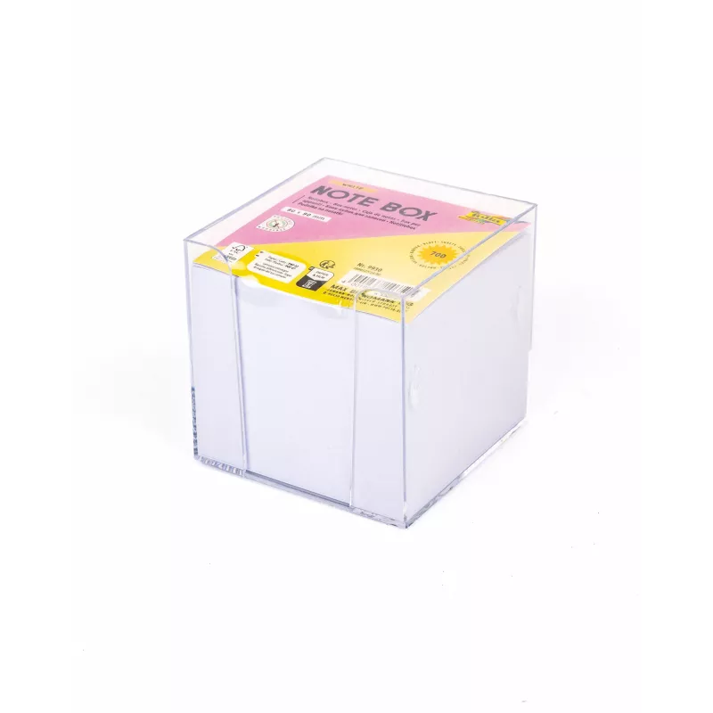 Folia pudełko na karteczki z 700 karteczkami, białe/przezroczyste