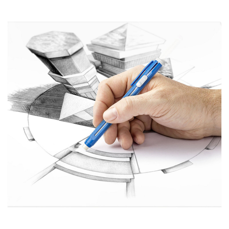STAEDTLER Mars plastic 528 50 gumka w oprawce z wymiennym wkładem, niebieska
