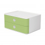HAN 1120-80 A5 pudełko z szufladami, 2 szuflady, zielony/biały, 26,0 x 19,5 x 12,5 cm