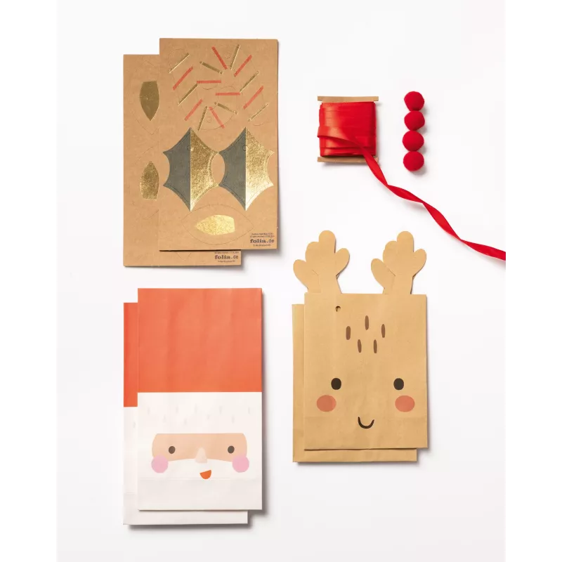 Torby papierowe Folia Santa & Deer wielokolorowe