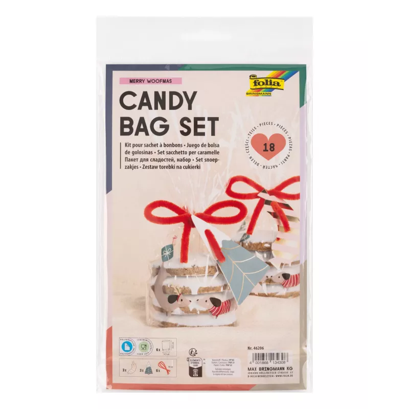 folia PP torba z dnem blokowym MERRY WOOFMAS 14,5 x 23,5 cm