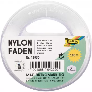 folia nić nylonowa, 0,50 mm x 100 m, przezroczysta