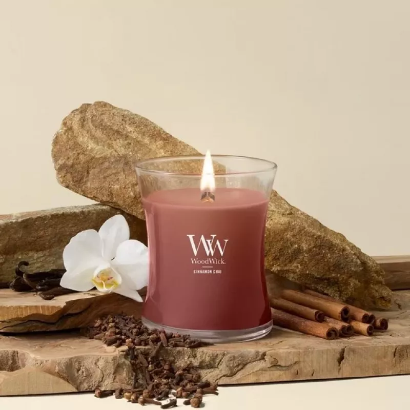 WoodWick świeca mała, Cinnamon Chai
