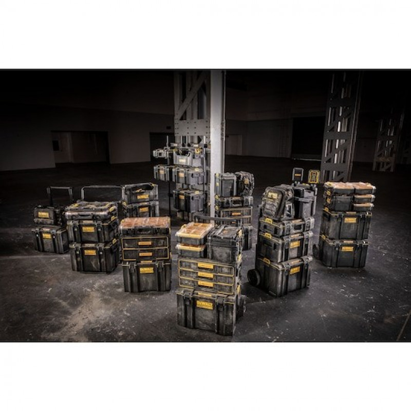 DeWALT DWST08061-1 ToughSystem 2.0 skrzynia narzędziowa z oświetleniem, 14 l, czarno-żółta