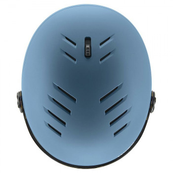 Kask narciarski UVEX Wanted Visor, kamienny/niebieski, 58-61