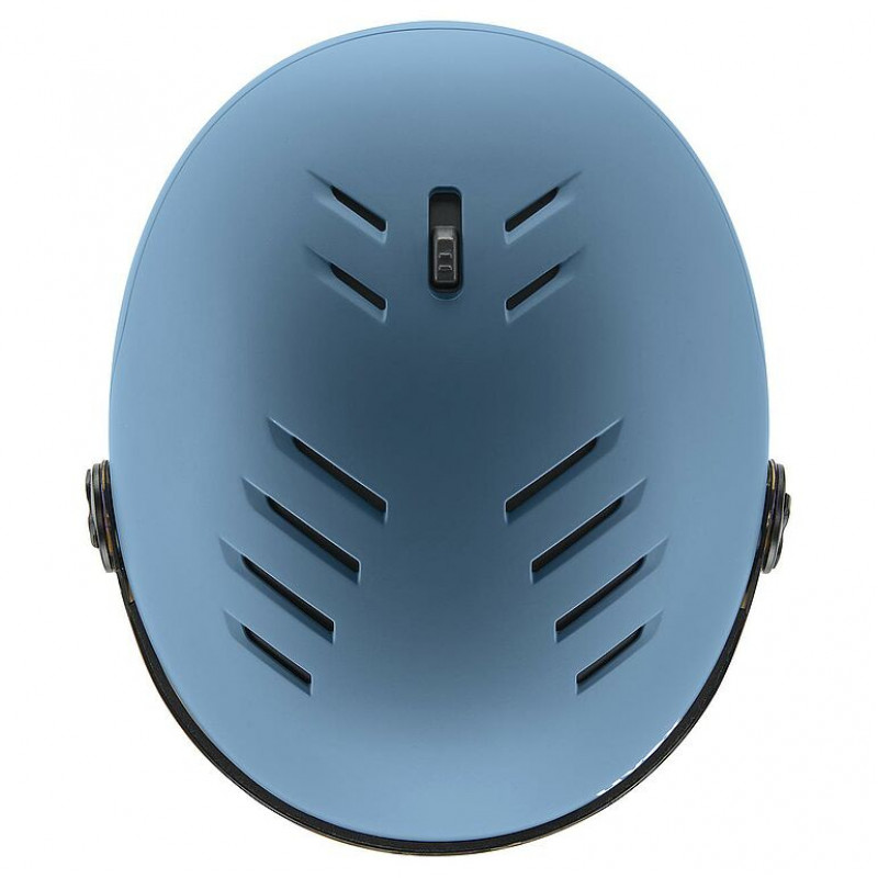 Kask narciarski UVEX Wanted Visor, kamienny/niebieski, 58-61
