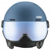 Kask narciarski UVEX Wanted Visor, kamienny/niebieski, 58-61