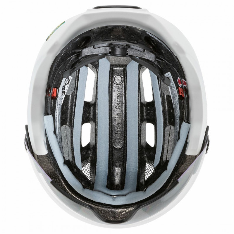 Kask rowerowy UVEX Finale Visor, biały/piaskowy, 52-57