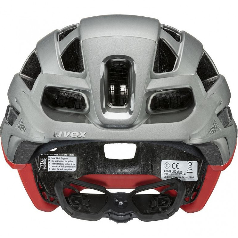 Kask rowerowy UVEX Finale Light 2.0, szary/czerwony, 52-57