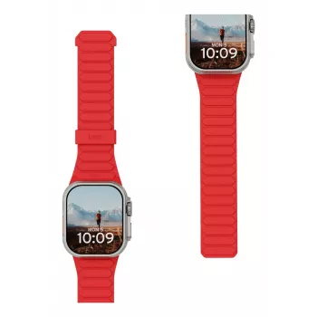 Urban Armor Gear UAG Pathfinder - silikonowy dwustronny magnetyczny pasek do Apple Watch series 4-6 & SE 1-3, 44mm / series 7-9, 45mm / series 10-11, 46mm / Ultra 1-3, 49mm (popiół/lawa)