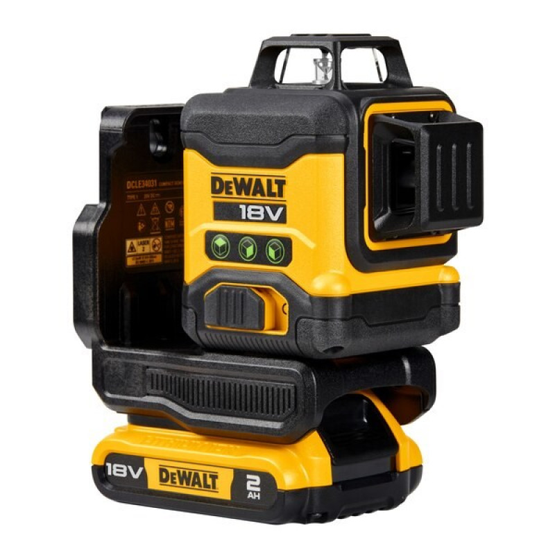 DeWalt DCLE34031D1-QW Laser krzyżowy 3x360°, zielony, 40 m, 18 V, akumulator 2 Ah, walizka TSTAK