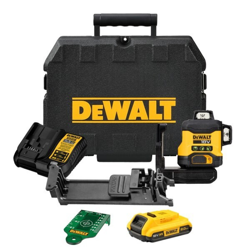 DeWalt DCLE34031D1-QW Laser krzyżowy 3x360°, zielony, 40 m, 18 V, akumulator 2 Ah, walizka TSTAK