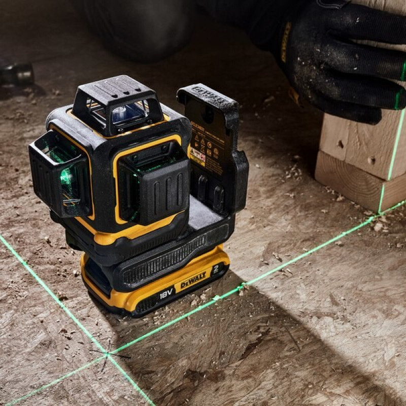 DeWalt DCLE34031D1-QW Laser krzyżowy 3x360°, zielony, 40 m, 18 V, akumulator 2 Ah, walizka TSTAK