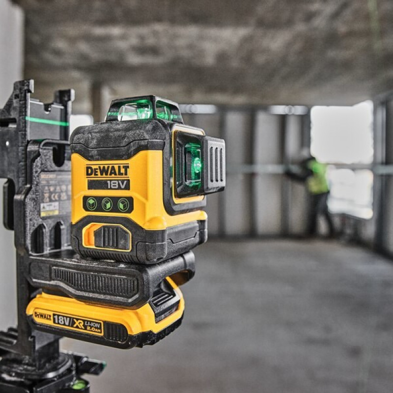 DeWalt DCLE34031D1-QW Laser krzyżowy 3x360°, zielony, 40 m, 18 V, akumulator 2 Ah, walizka TSTAK