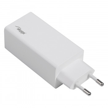 Ładowarka sieciowa Akyga AK-CH-20 100W USB-C USB-A PD GaN 5-20V / 1.5-5A biała