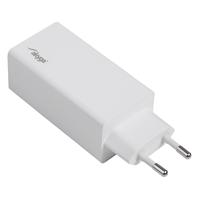 Ładowarka sieciowa Akyga AK-CH-20 100W USB-C USB-A PD GaN 5-20V / 1.5-5A biała