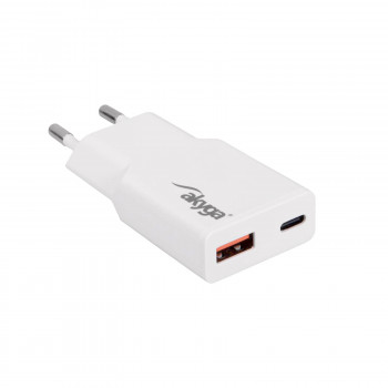 Ładowarka sieciowa Akyga AK-CH-27 30W USB-C USB-A PD GaN 5-20V / 1.5-3A biała