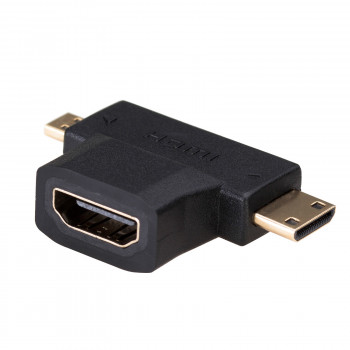 Akyga AK-AD-23 Adapter HDMI (F) na Mini HDMI (M) / Micro HDMI (M), czarny