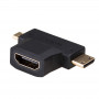 Akyga AK-AD-23 Adapter HDMI (F) na Mini HDMI (M) / Micro HDMI (M), czarny