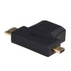 Akyga AK-AD-23 Adapter HDMI (F) na Mini HDMI (M) / Micro HDMI (M), czarny