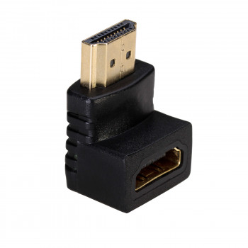 Adapter HDMI Akyga AK-AD-01 wtyk – gniazdo, kątowy 90° w górę, czarny