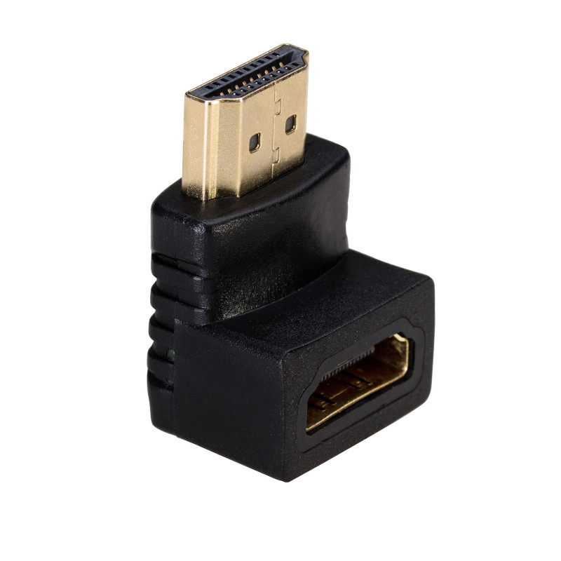 Adapter HDMI Akyga AK-AD-01 wtyk – gniazdo, kątowy 90° w górę, czarny