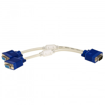 Akyga AK-AD-20 Kabel rozdzielający VGA (M) na 2x VGA (F), 15 cm, biały