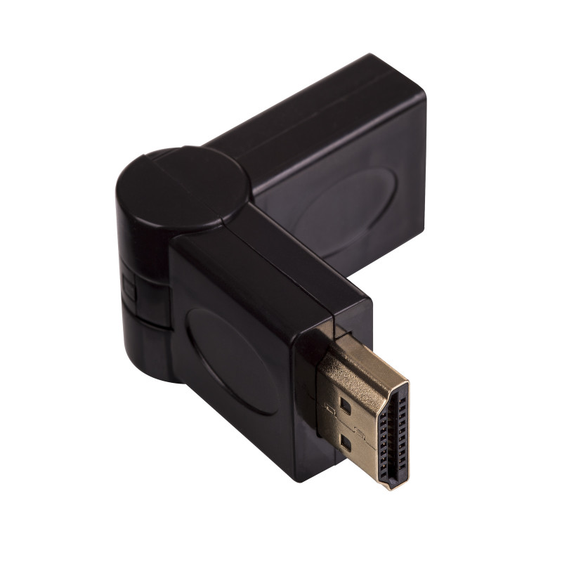 Akyga AK-AD-40 Adapter kątowy HDMI (M) do HDMI (F) 180° obrotowy, czarny