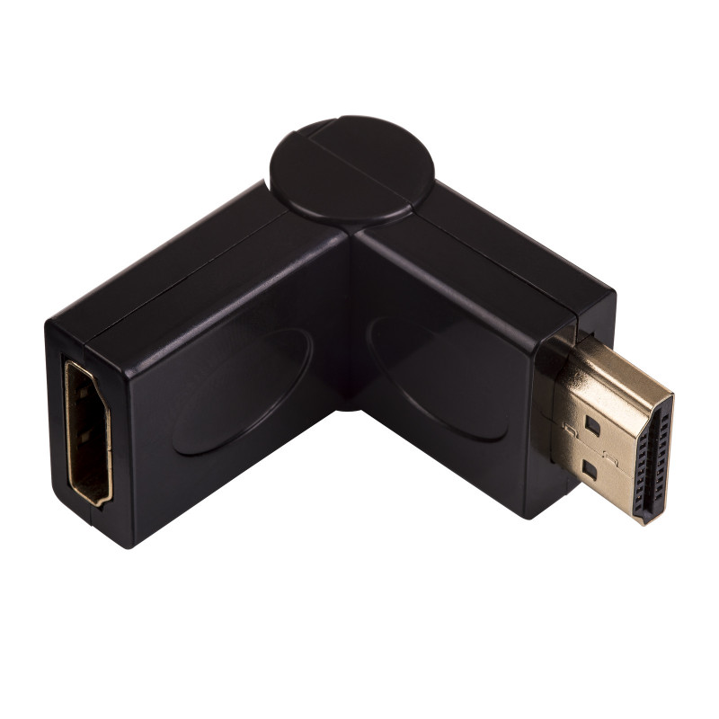 Akyga AK-AD-40 Adapter kątowy HDMI (M) do HDMI (F) 180° obrotowy, czarny