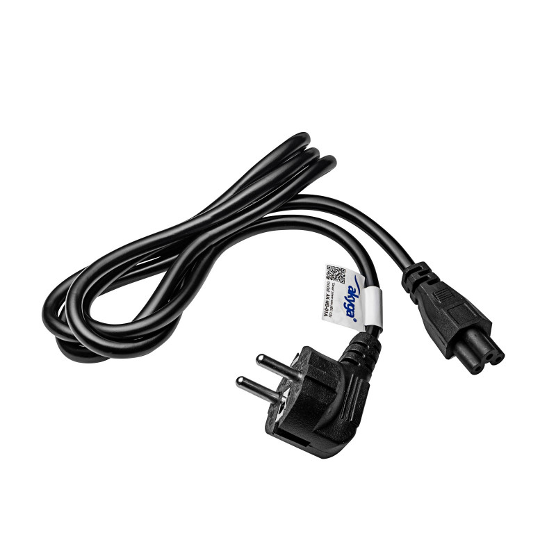 Akyga AK-NB-01A przewód zasilający do notebooka CEE 7/7 na IEC C5 (koniczynka), 3x 0,5 mm², 1,5 m, czarny