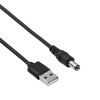 Kabel zasilający Akyga AK-DC-01 USB-A wtyk – DC 5,5 x 2,1 mm wtyk, 0,8 m, czarny