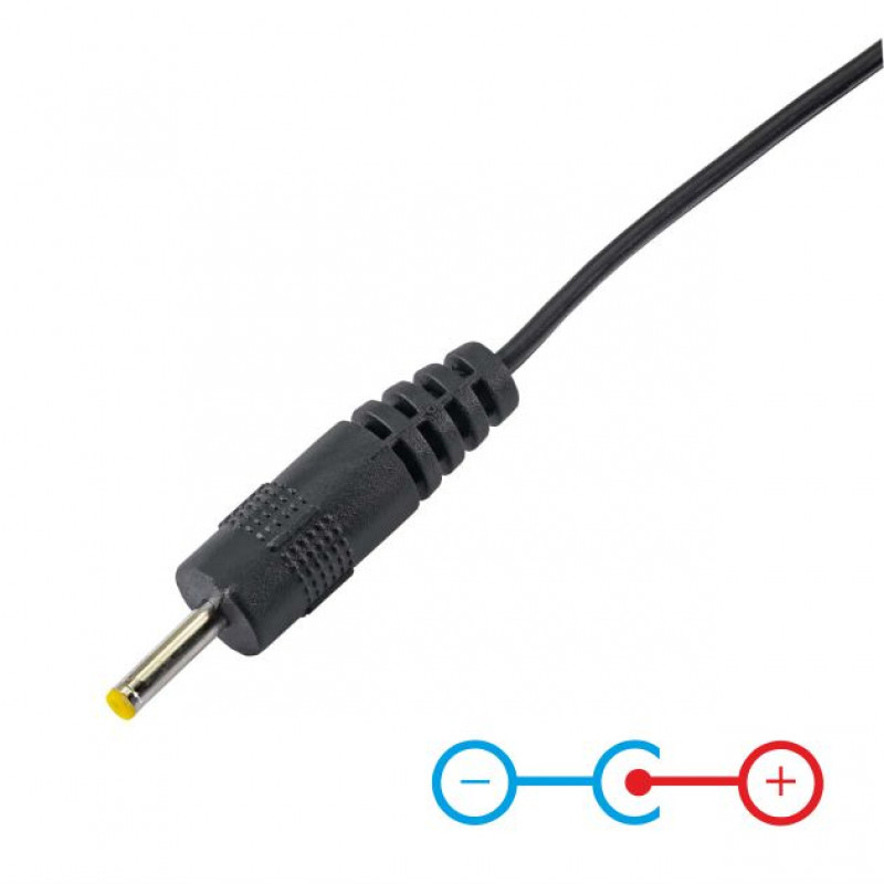 Kabel zasilający Akyga AK-DC-02 USB-A wtyk – DC 2,5 x 0,7 mm wtyk, 0,8 m, czarny