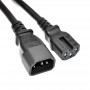 Przedłużacz zasilający serwerowy Akyga AK-UP-05 IEC C14 – IEC C15, miedź 3x1 mm², 1 m, czarny
