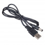 Kabel zasilający Akyga AK-DC-04 USB-A wtyk – DC 5,5 x 2,5 mm wtyk, 0,8 m, czarny