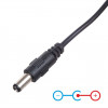 Kabel zasilający Akyga AK-DC-04 USB-A wtyk – DC 5,5 x 2,5 mm wtyk, 0,8 m, czarny