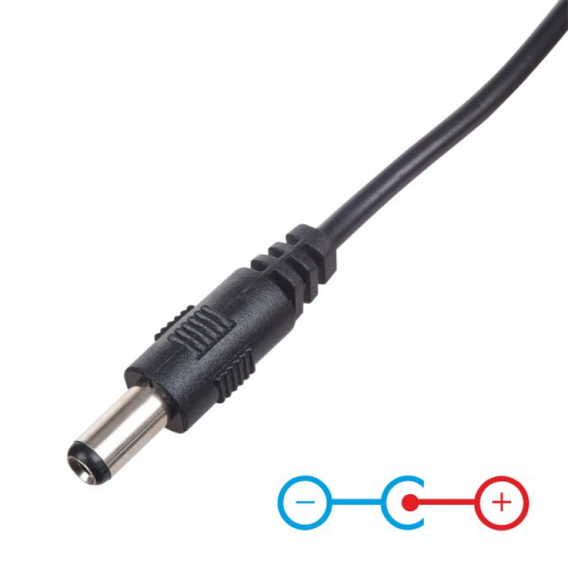 Kabel zasilający Akyga AK-DC-04 USB-A wtyk – DC 5,5 x 2,5 mm wtyk, 0,8 m, czarny