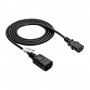 Przedłużacz zasilający Akyga AK-PC-03C IEC C14 – IEC C13, miedź 3x0,75 mm², 1,8 m, czarny