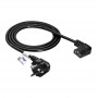 Kabel zasilający Akyga AK-PC-02C CEE 7/7 – IEC C13 kątowy 90°, miedź 3x0,75 mm², 1,5 m, czarny