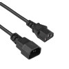 Przedłużacz zasilający Akyga AK-PC-14A IEC C14 do IEC C13, 3x 0,5 mm², 0,5 m, czarny