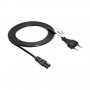 Przewód zasilający Akyga AK-RD-02C Europlug (CEE 7/16) do IEC C7, 2x 0,5 mm² miedź, 3 m, czarny